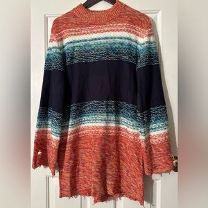 URBAN OUTFITTERS M Grunge Staring At Stars Multi Sweater Bell Sleeve Fringe Boho
